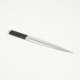 Letter Opener in Black Leather and Silver Plated Finish.